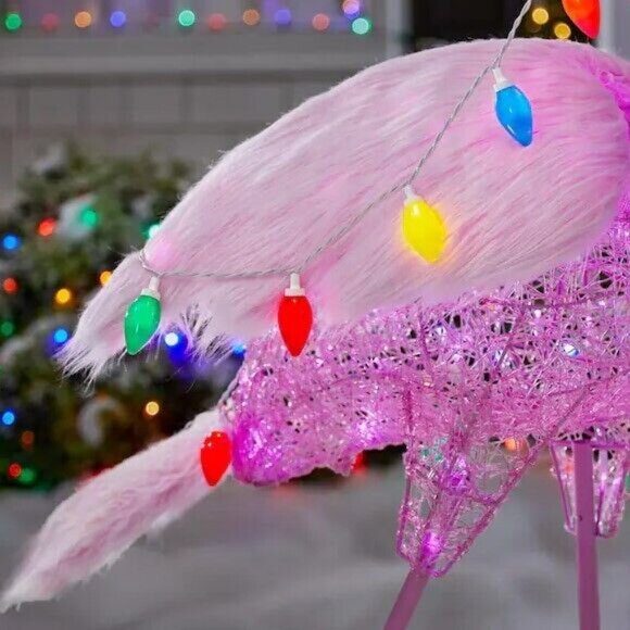 5 ft Flamingo Acrylic LED Christmas Light Yard Sculpture Tropical Beach Sea Life - Picture 6 of 10